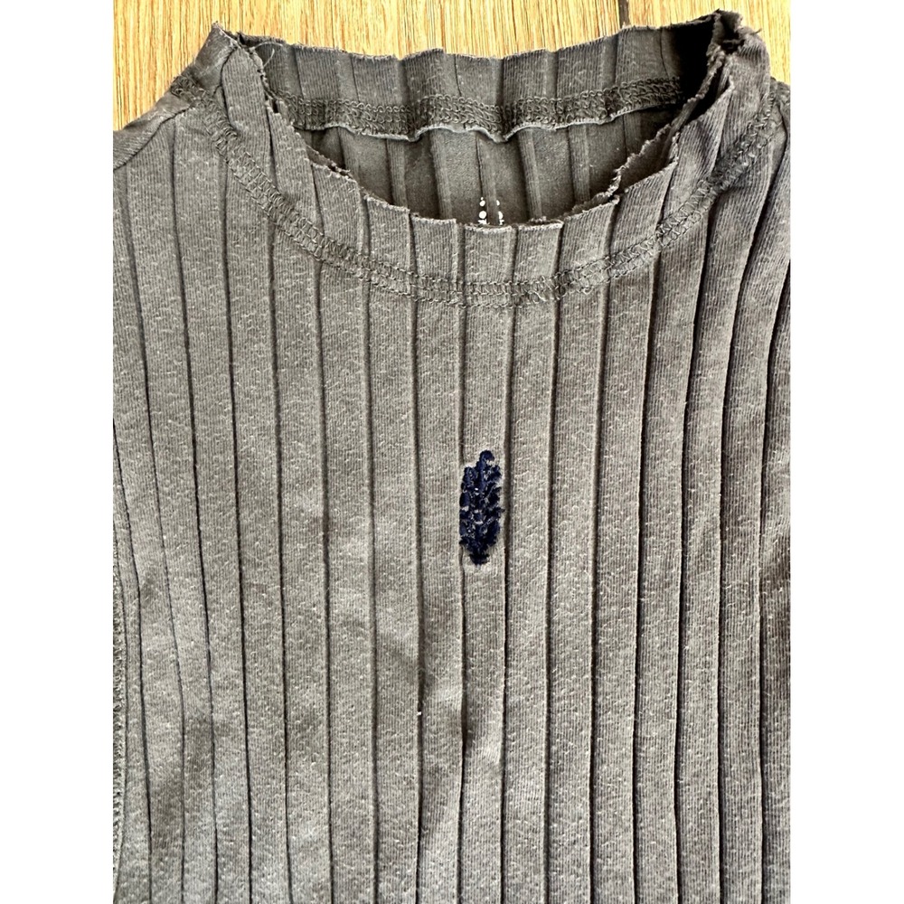 Free People Movement Ribbed High Neck Tank Top Charcoal Gray Sleeveless XS - Picture 2 of 8
